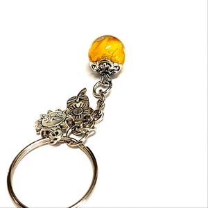 Real Yellow Rose Pedal Ball/Spheroid Pendant Keychain